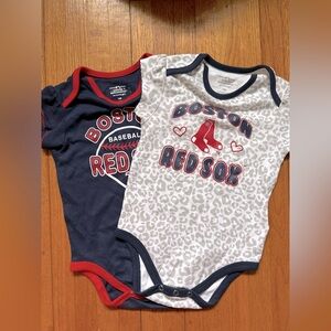 BOSTON RED SOX - Baby Girl Onesie pair - 18M - NWOT